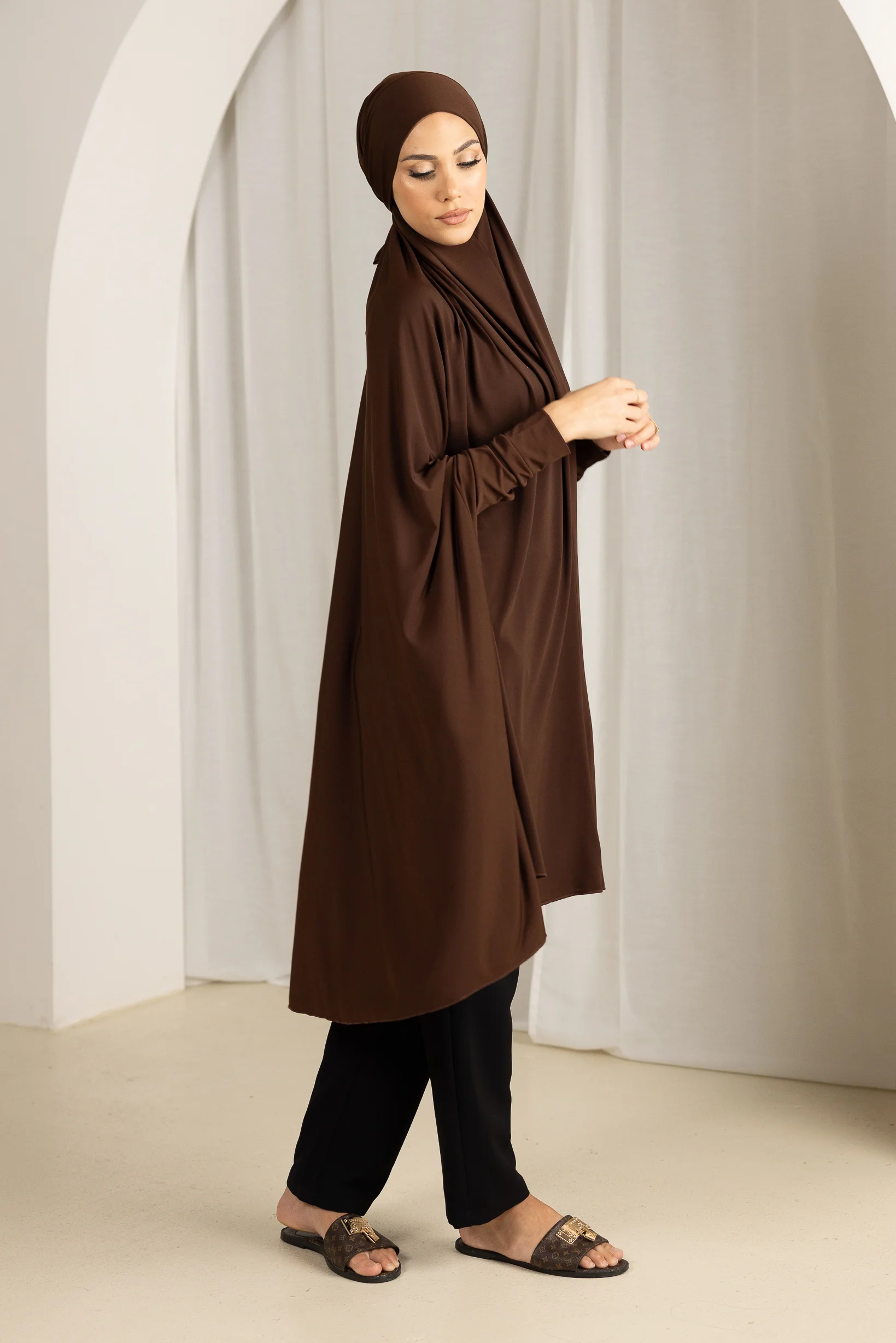 Tie Back Jilbab Sleeves - Shades of Brown - Image 2