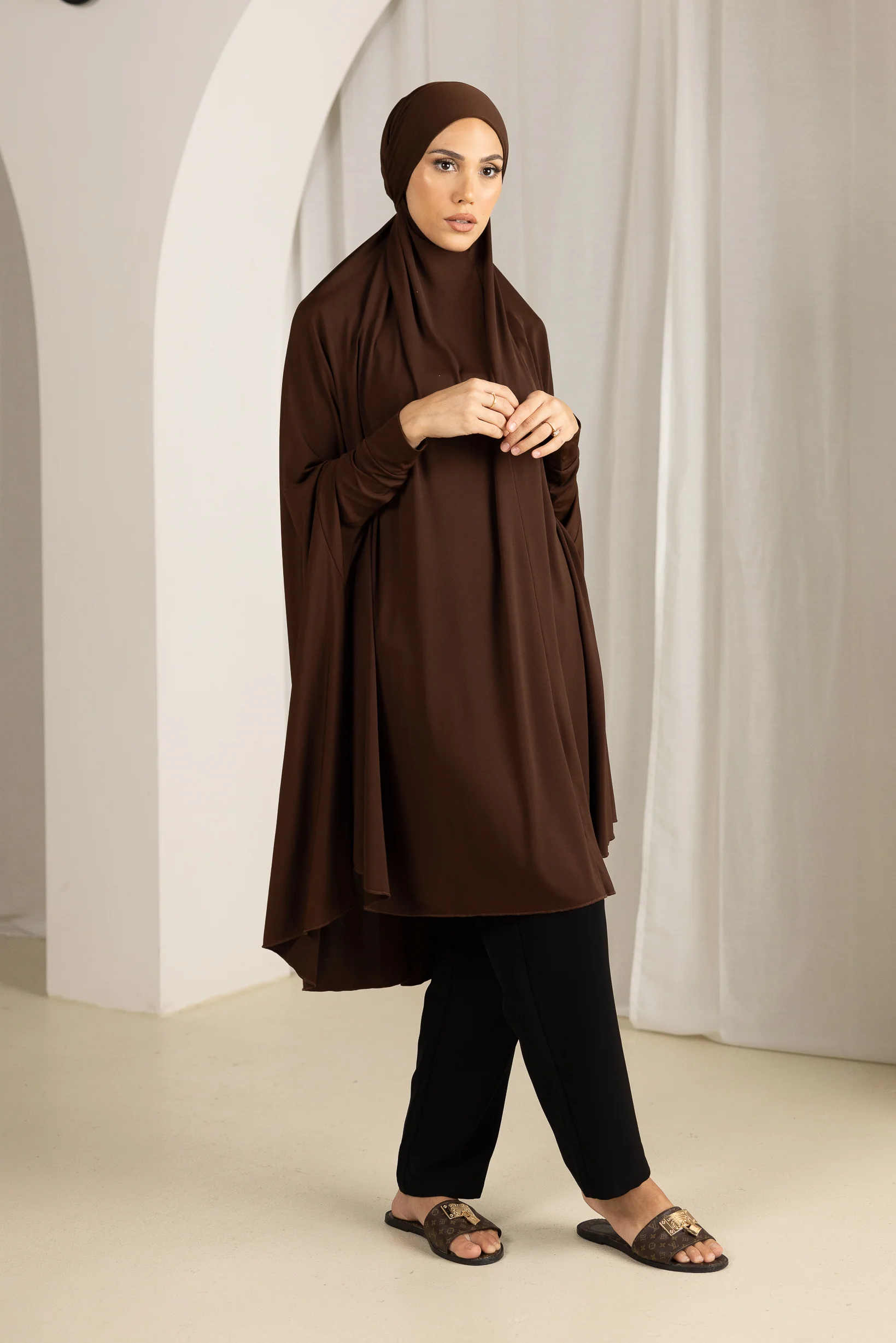 Tie Back Jilbab Sleeves - Shades of Brown - Image 3