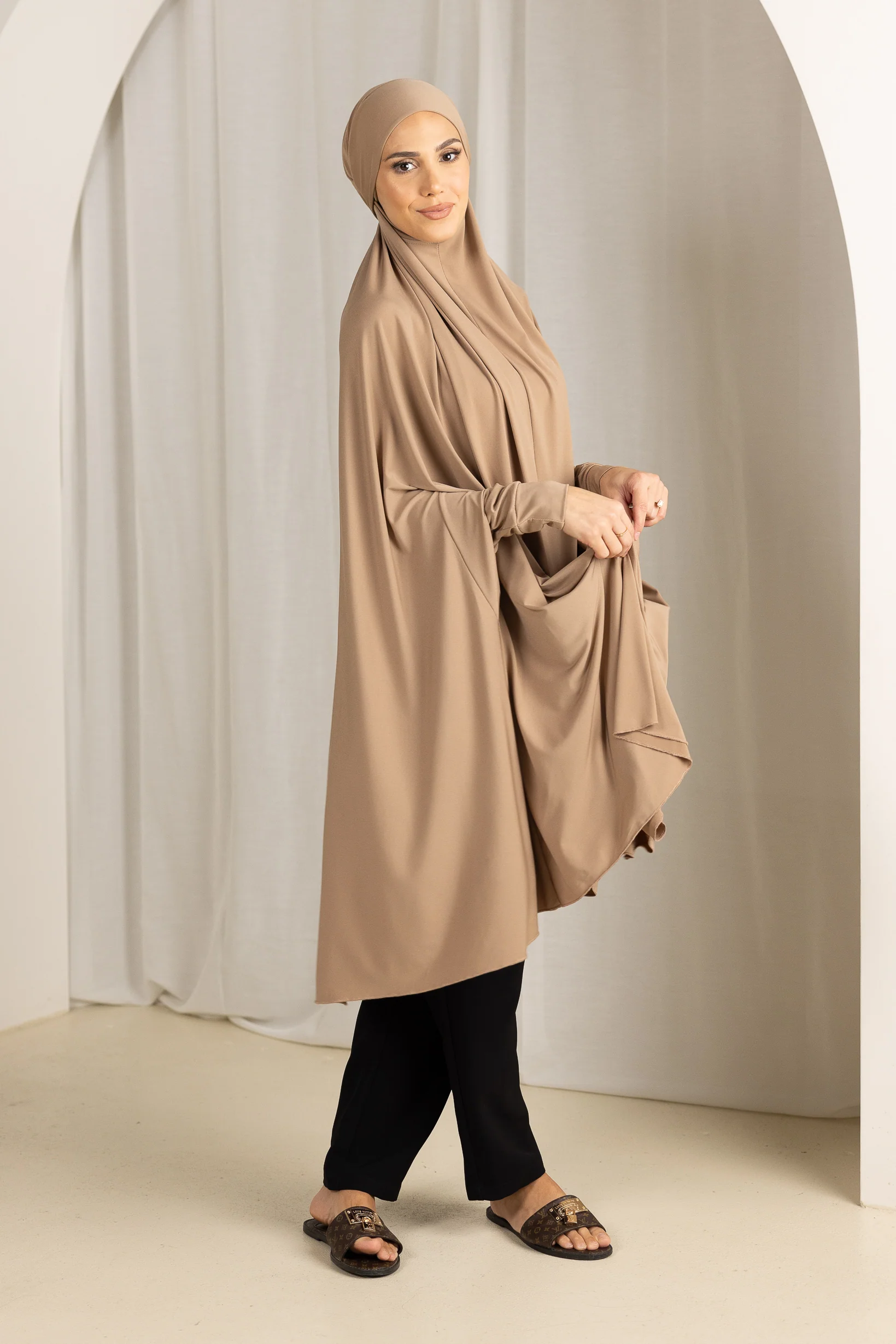 Tie Back Jilbab Sleeves - Shades of Brown - Image 8