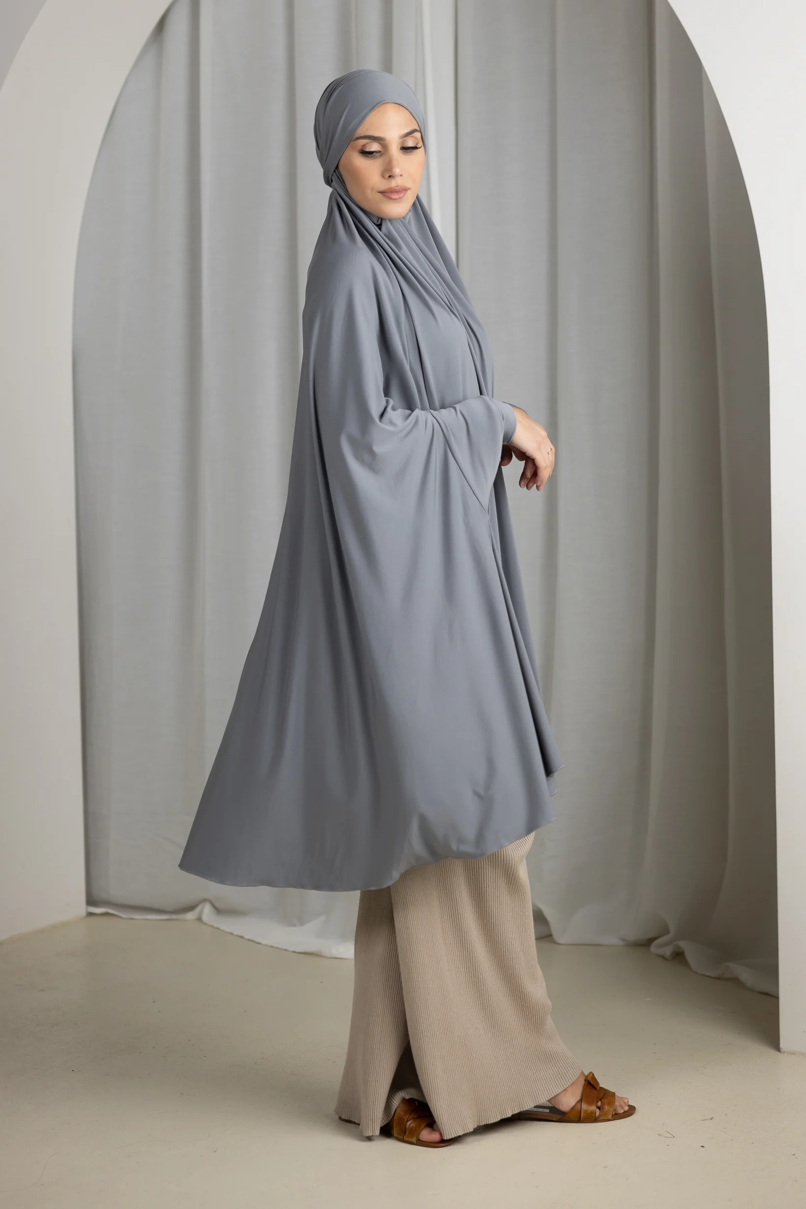 Tie Back Jilbab Sleeves - Shades of Grey - Image 2