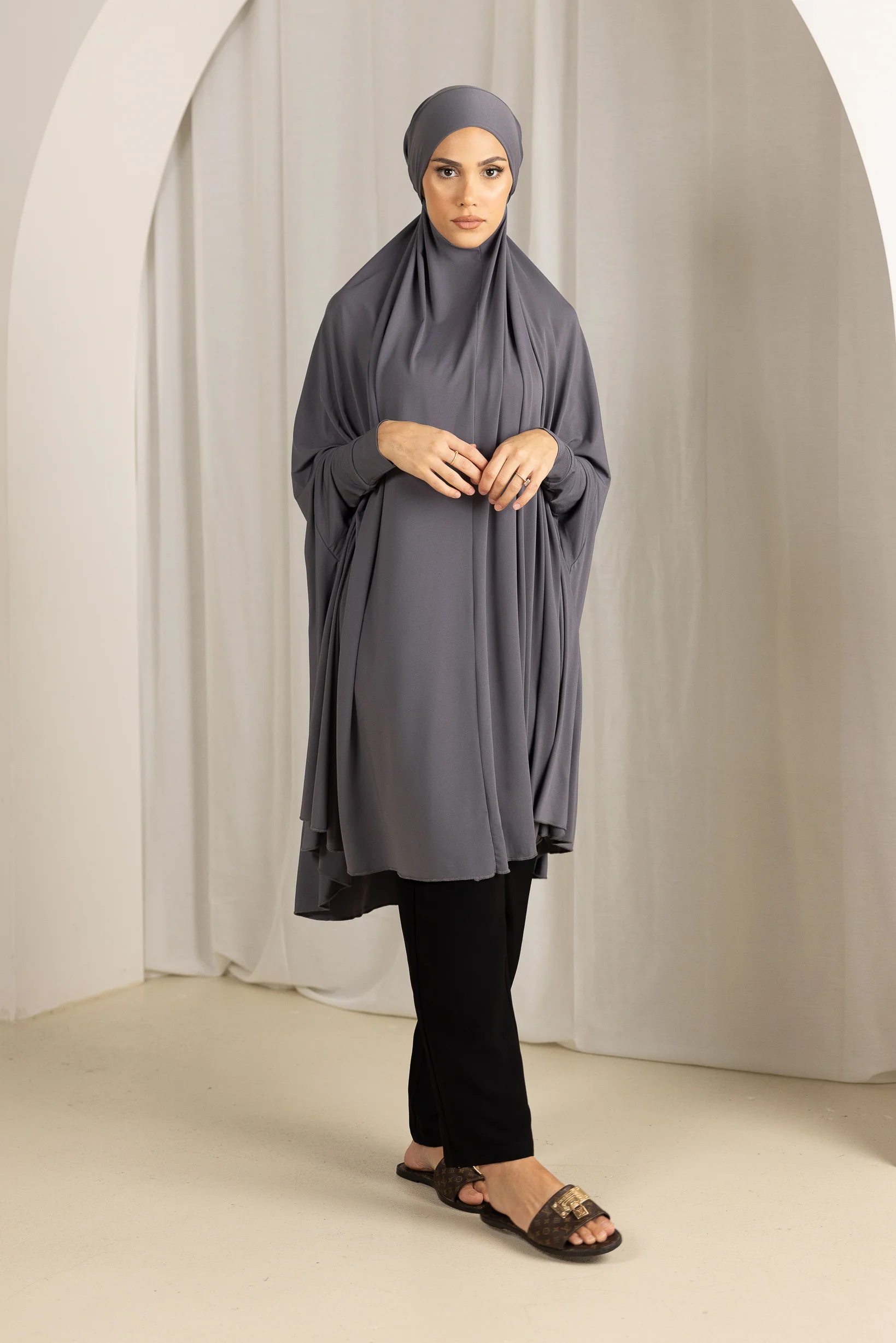 Tie Back Jilbab Sleeves - Shades of Grey - Image 5