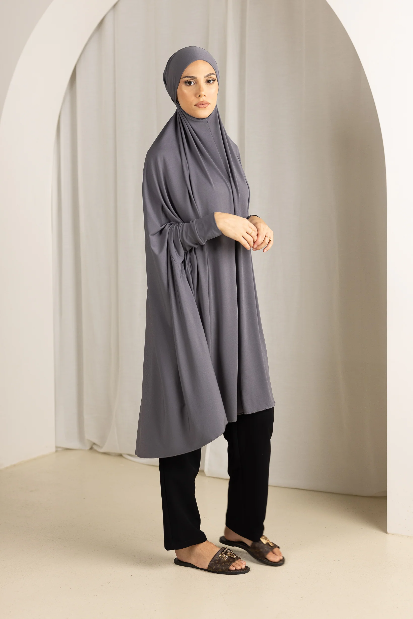 Tie Back Jilbab Sleeves - Shades of Grey - Image 7