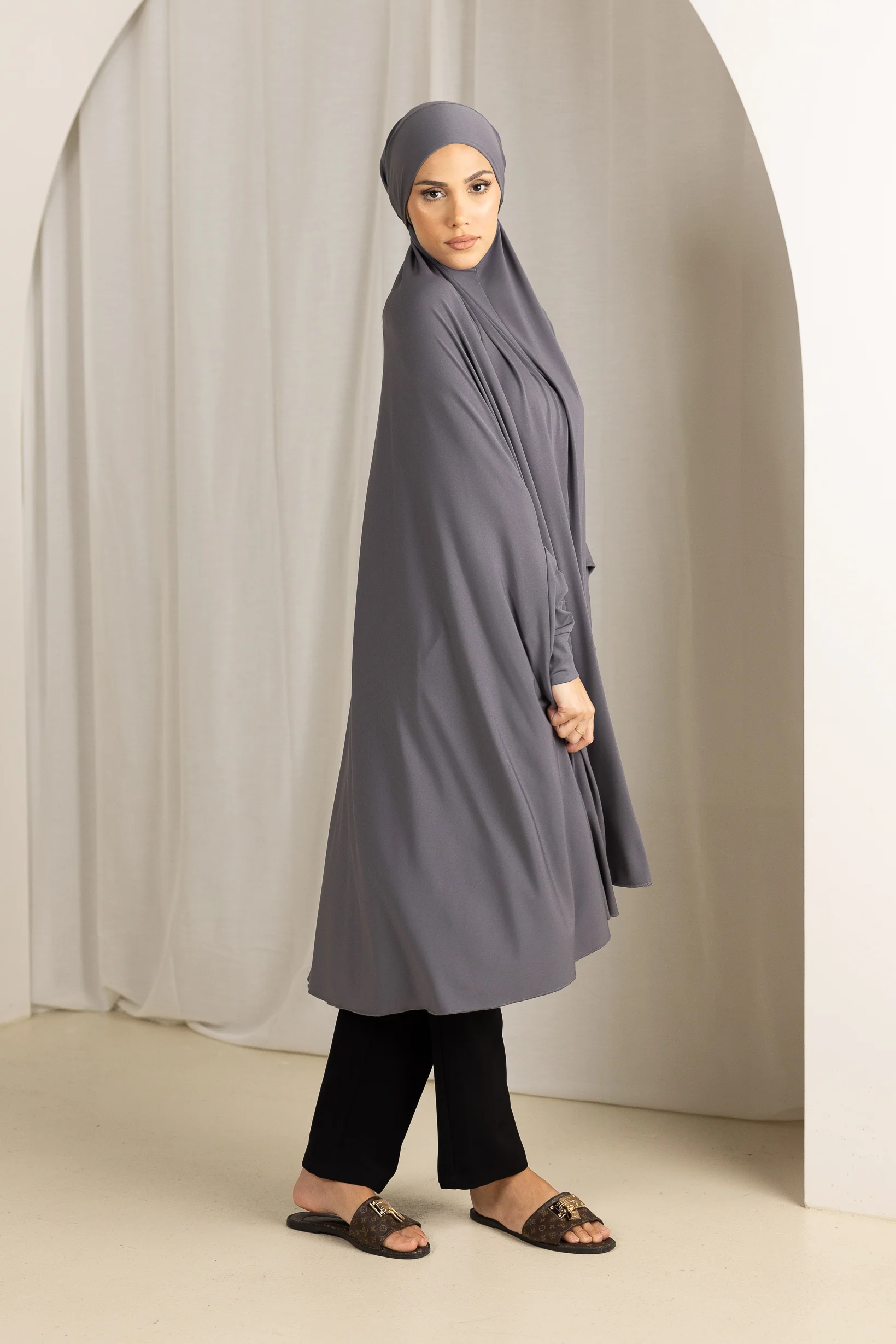 Tie Back Jilbab Sleeves - Shades of Grey - Image 8