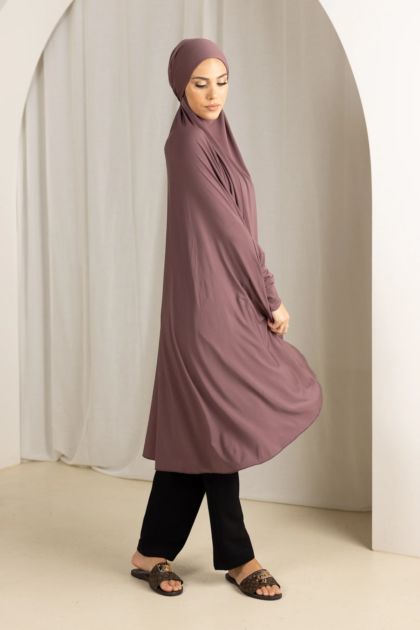 Tie Back Jilbab Sleeves - Shades of Purple - Image 3
