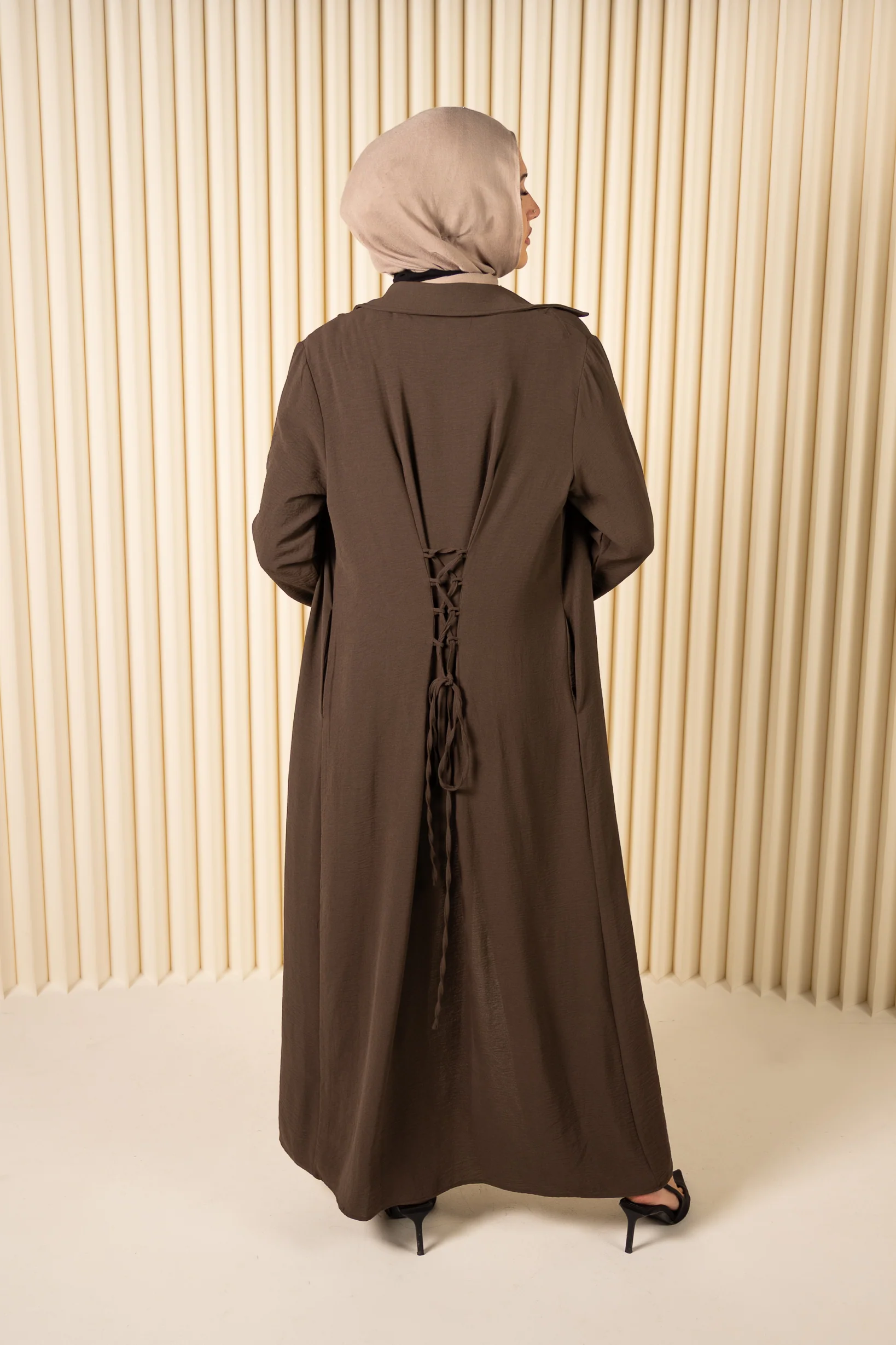 Tie Back Shirt Abaya & Pant Set - Image 6