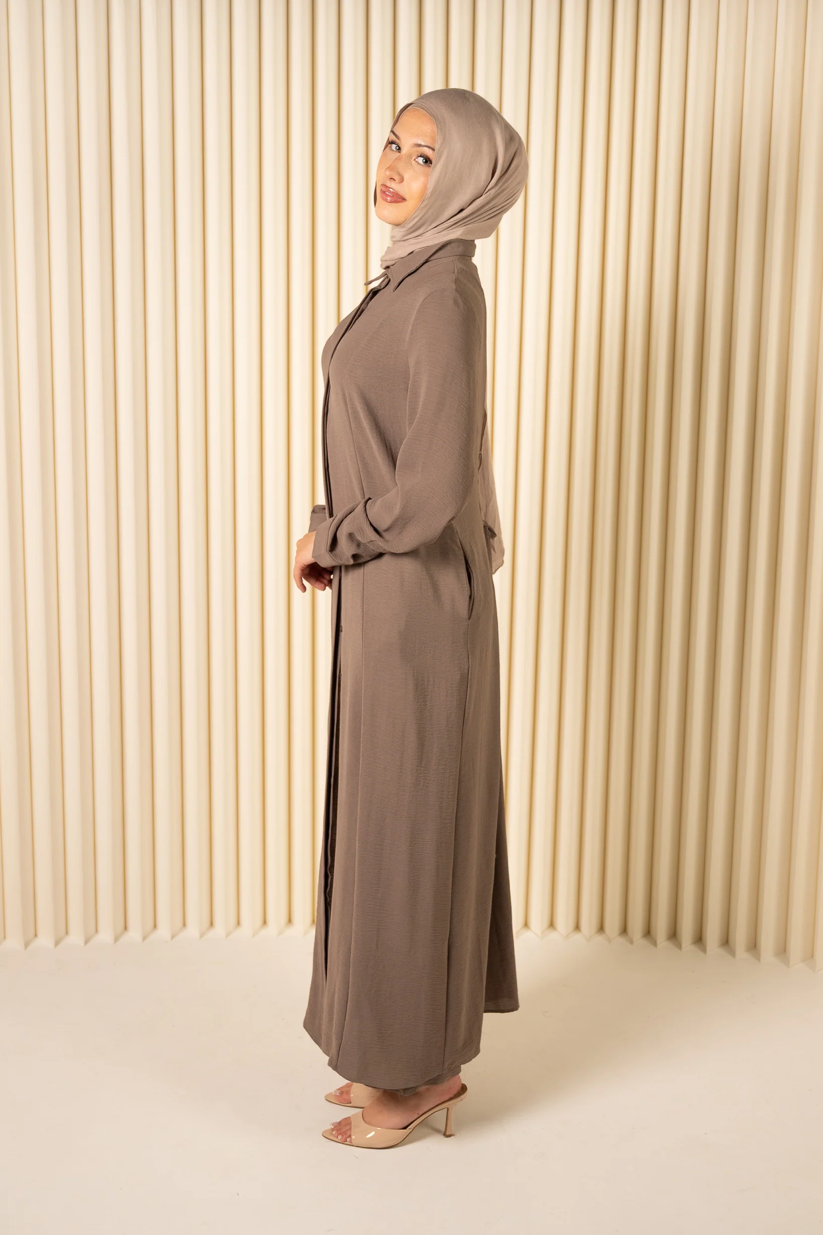 Tie Back Shirt Abaya & Pant Set - Image 8