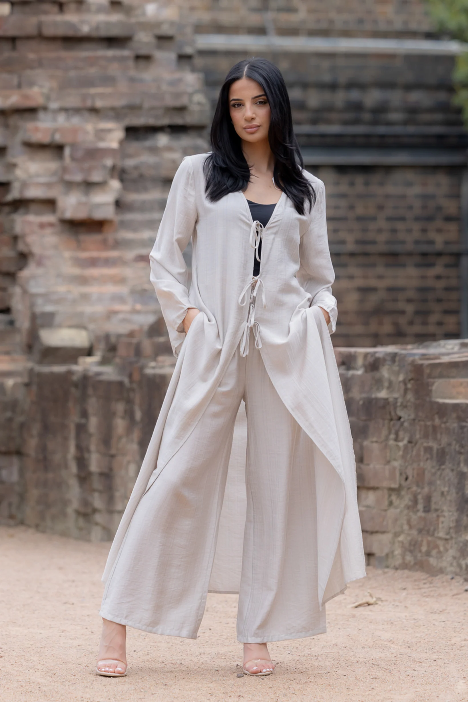 Twin Tie Cardi and Pants Set