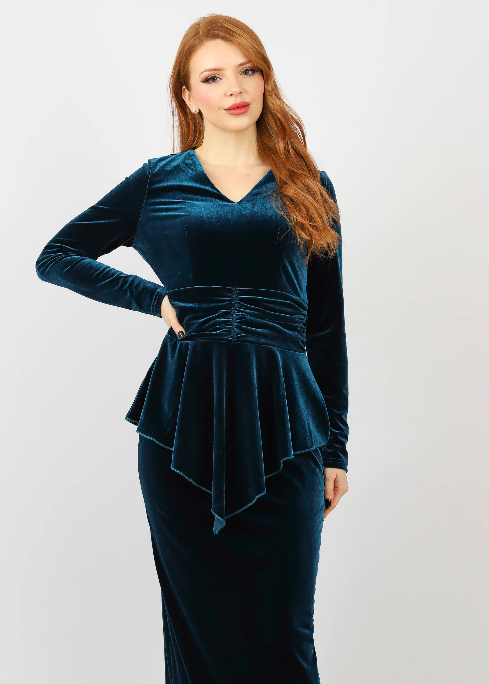 Velvet Peplum Two Pc Set - Image 12