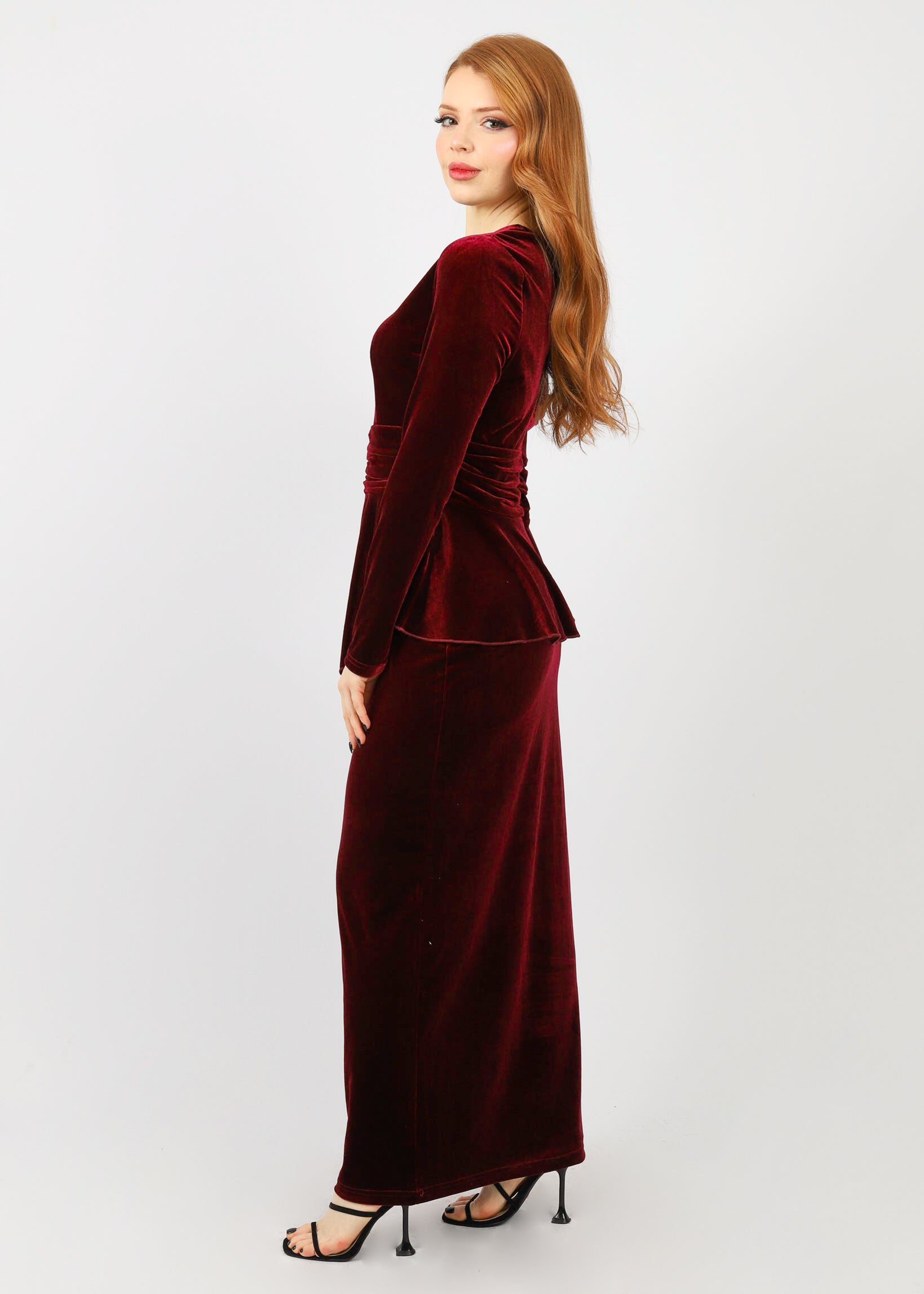 Velvet Peplum Two Pc Set - Image 3