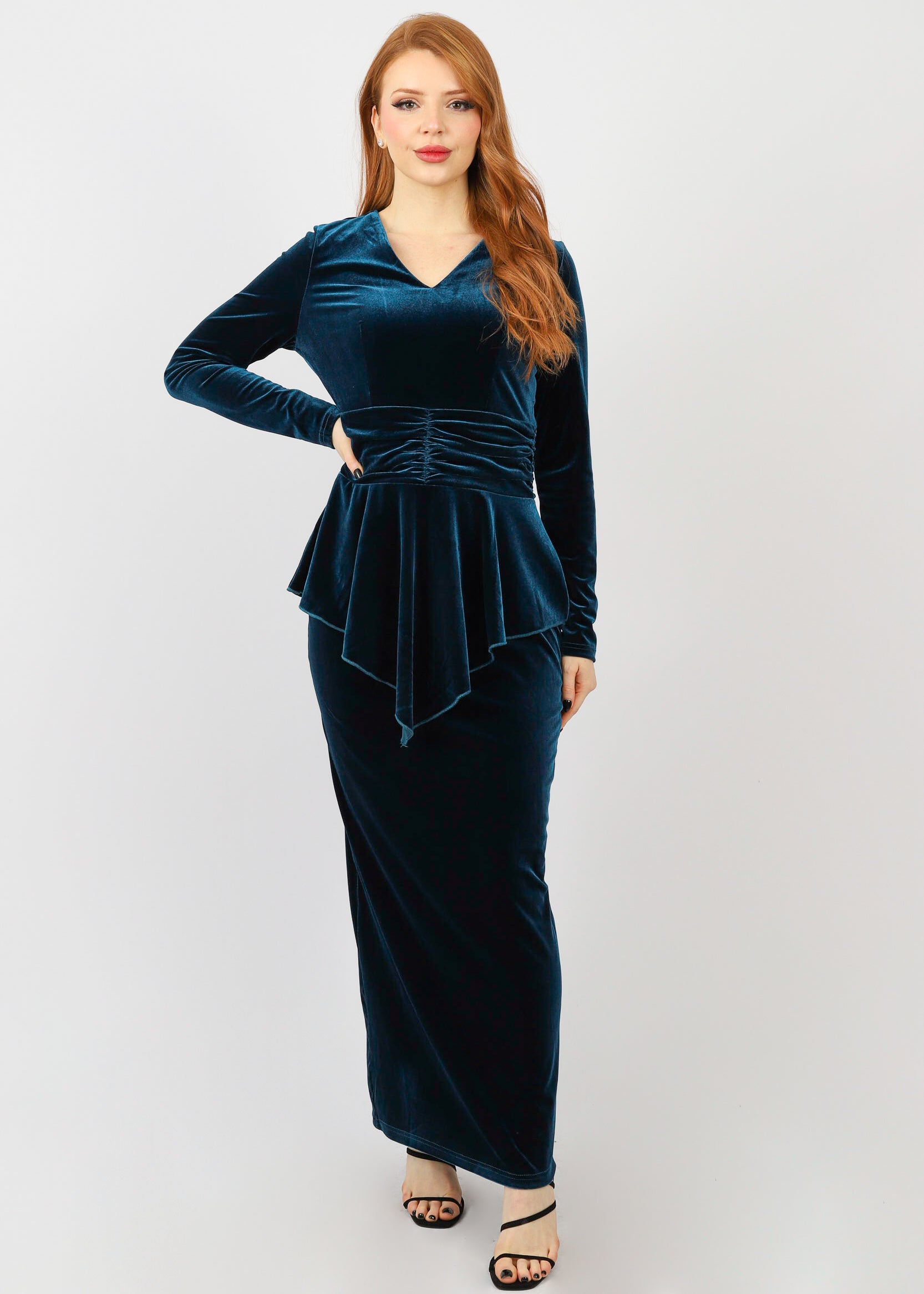 Velvet Peplum Two Pc Set - Image 9