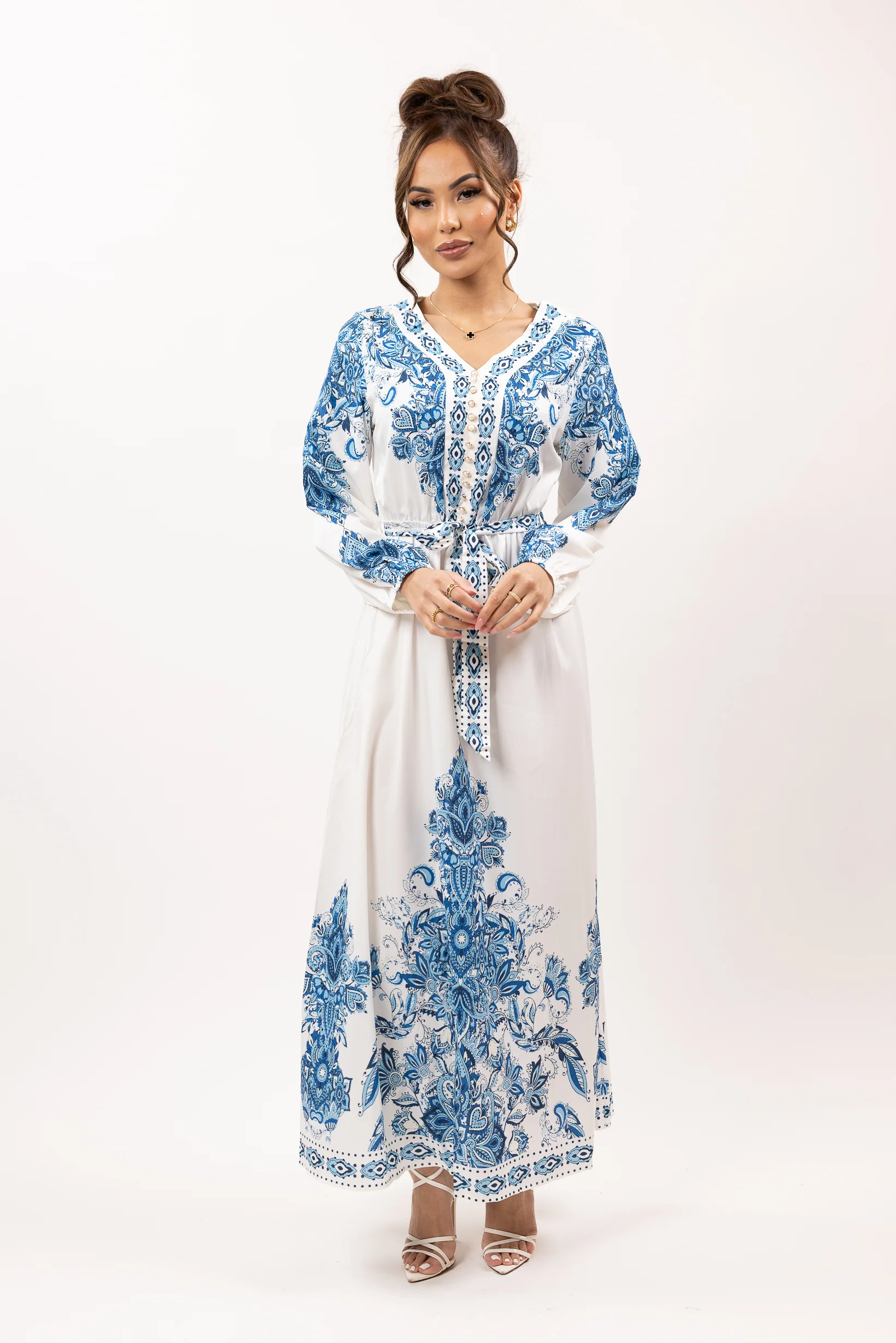 Vintage Print Tie Dress - Image 2