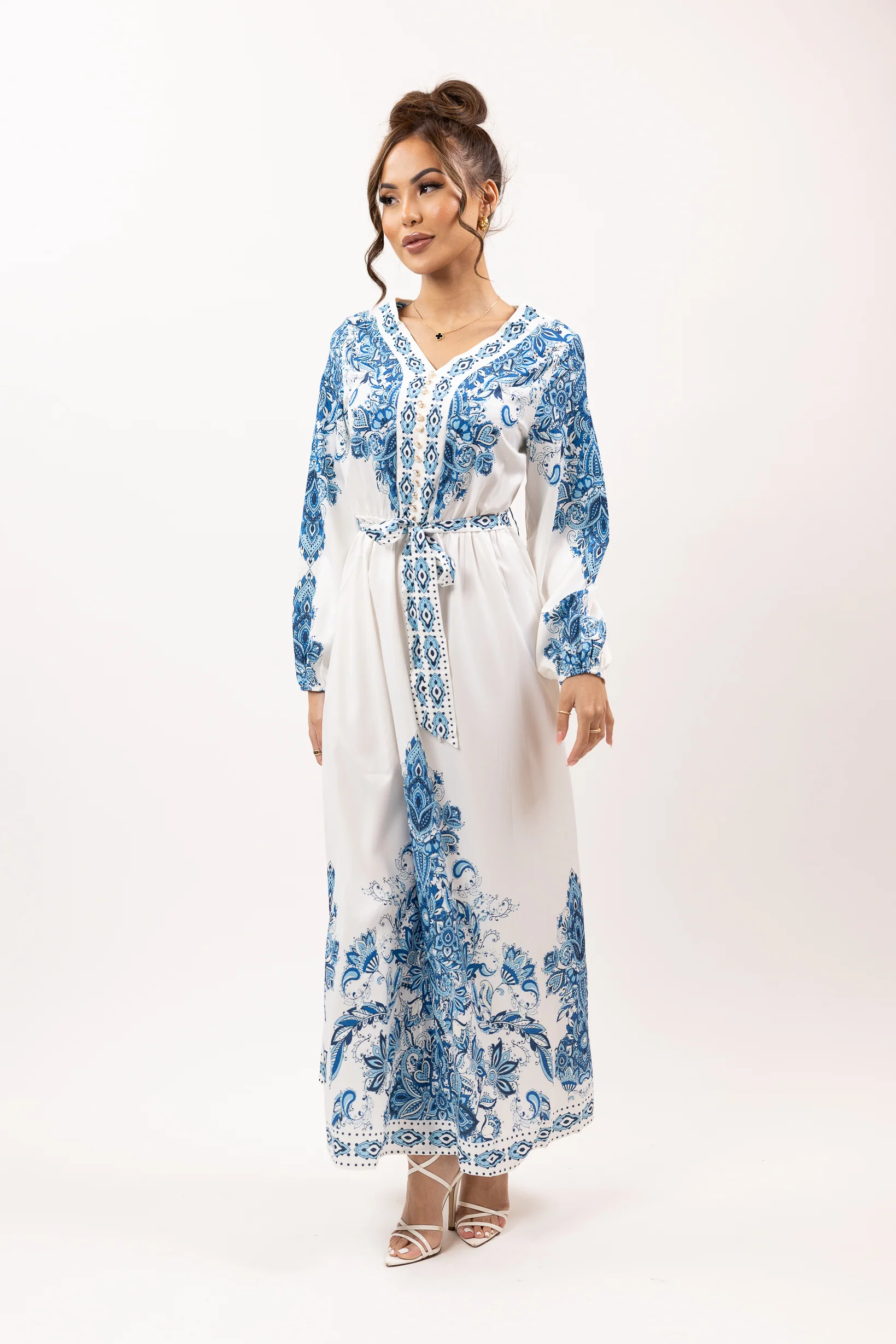 Vintage Print Tie Dress - Image 5