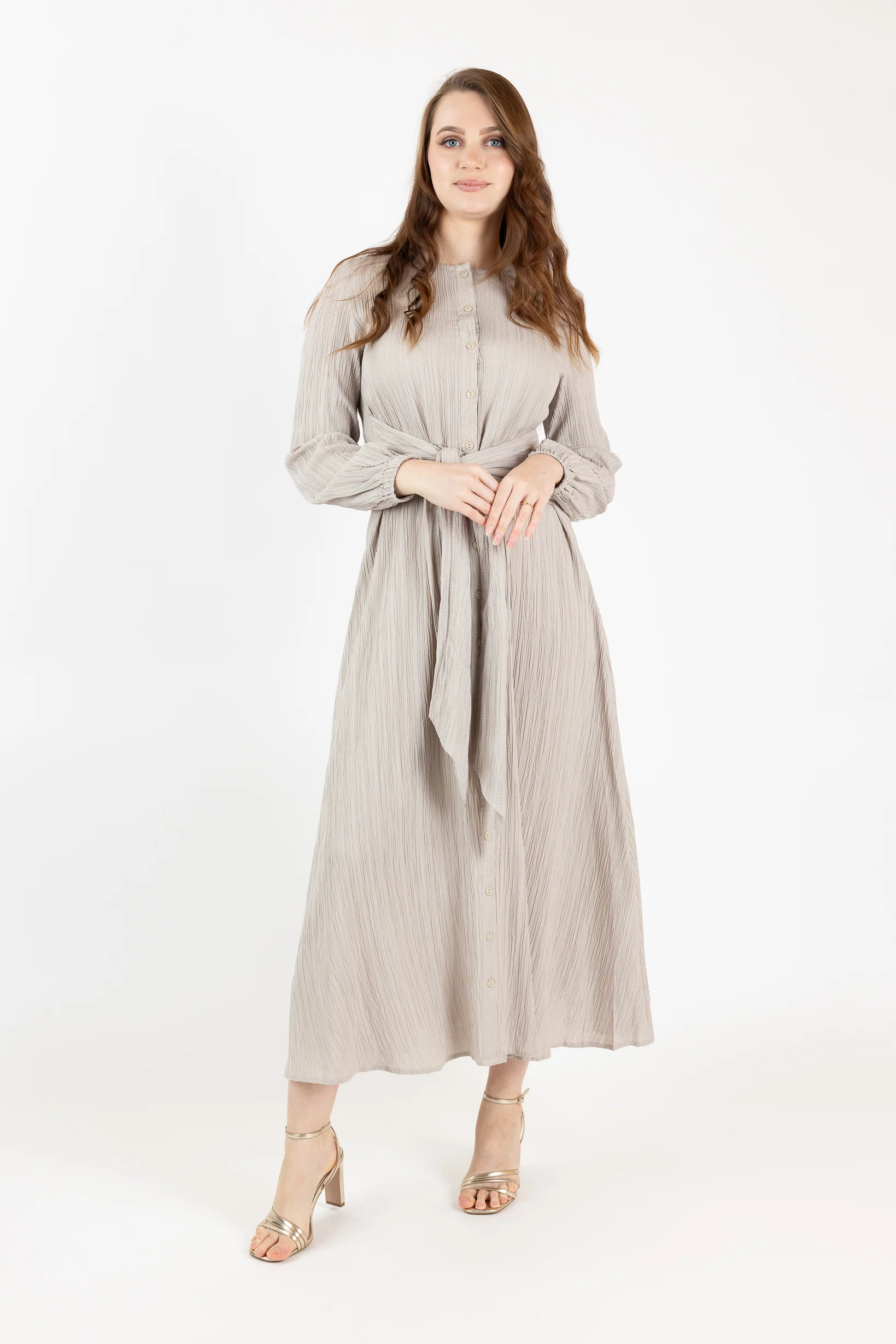 Waist Tie Button Up Dress - Image 7