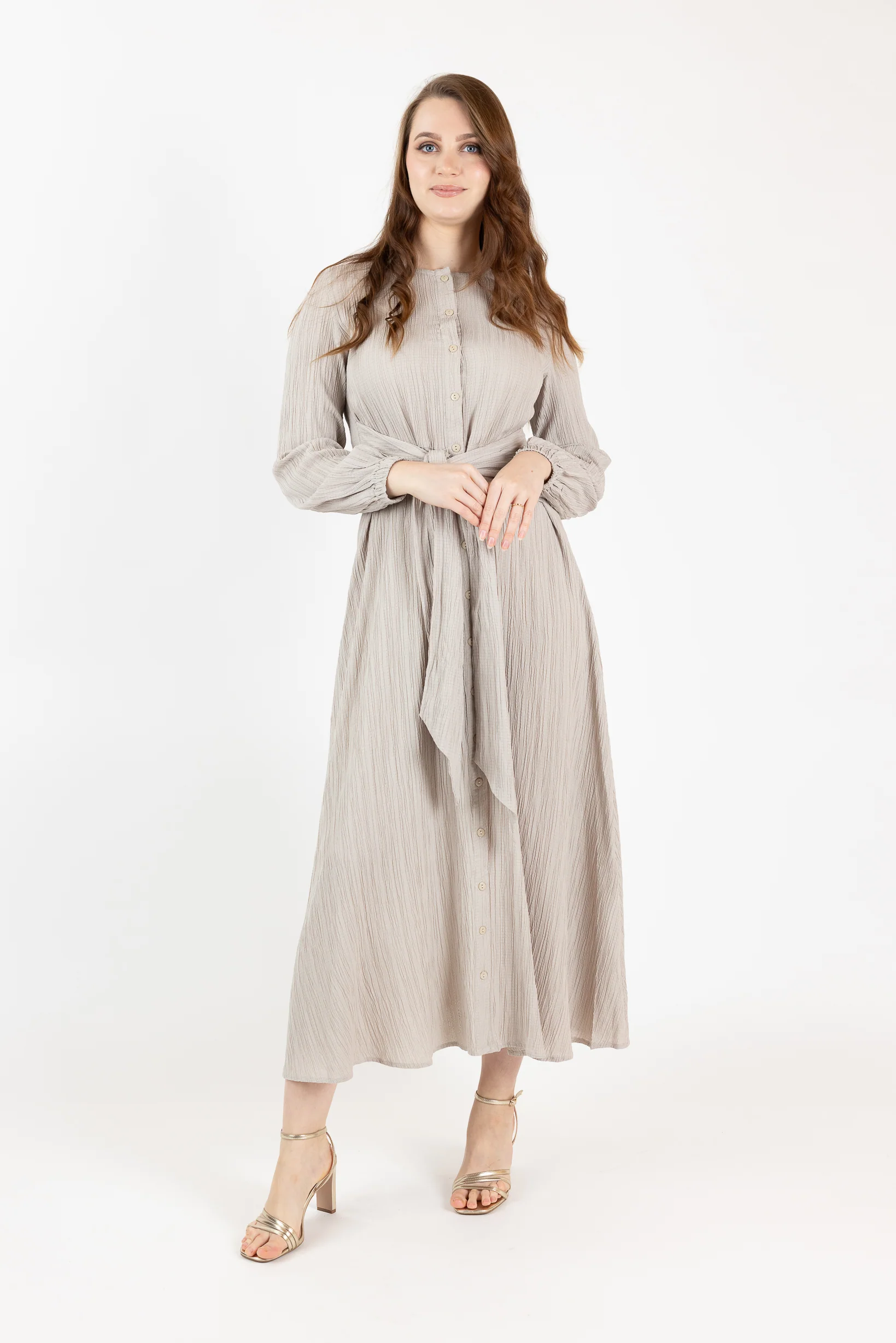Waist Tie Button Up Dress - Image 9