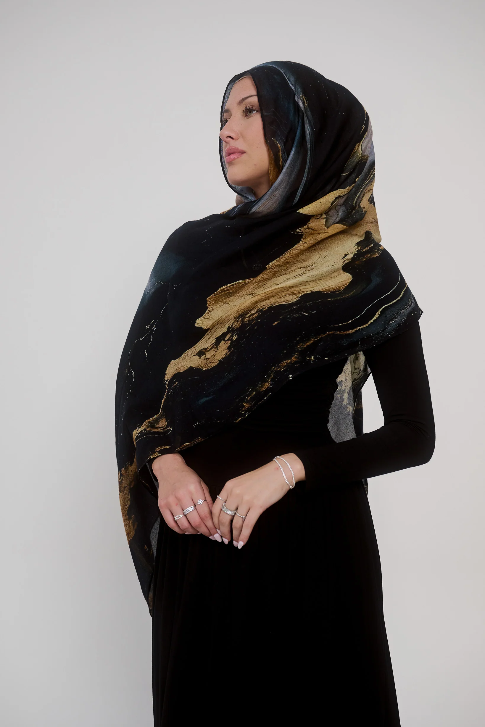 Watermark Modal Shawls - Shades of Black - Image 9