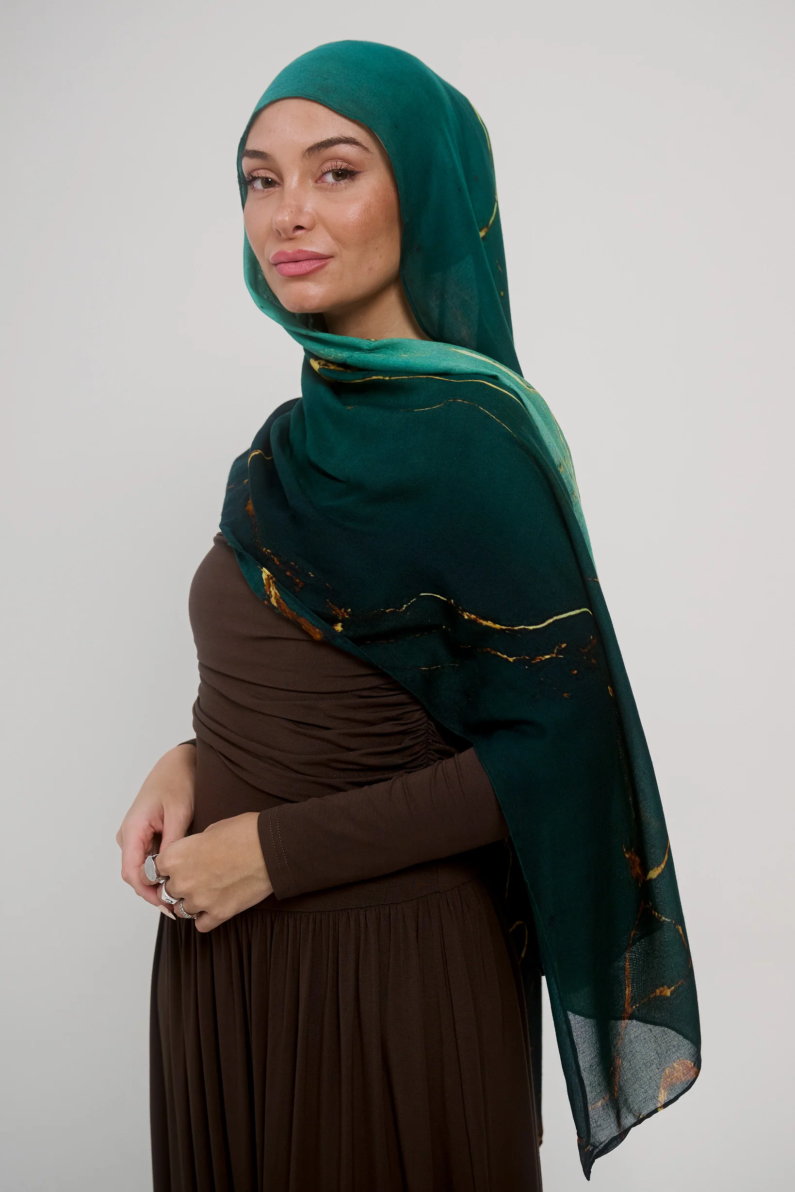 Watermark Modal Shawls - Shades of Dark Green - Image 11