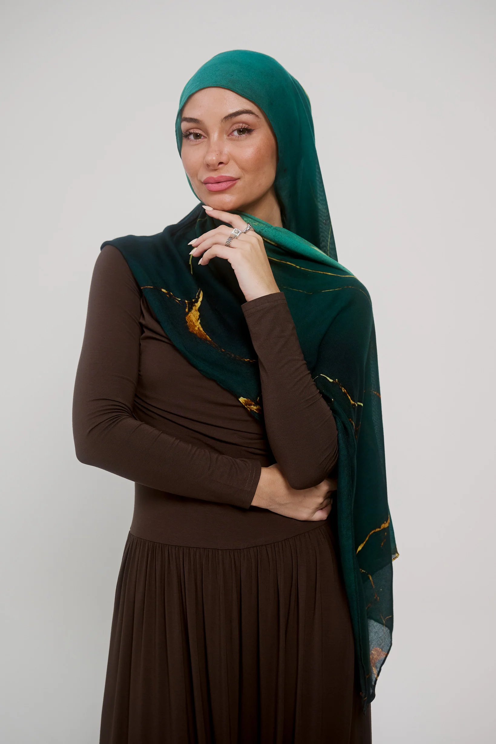 Watermark Modal Shawls - Shades of Dark Green - Image 12