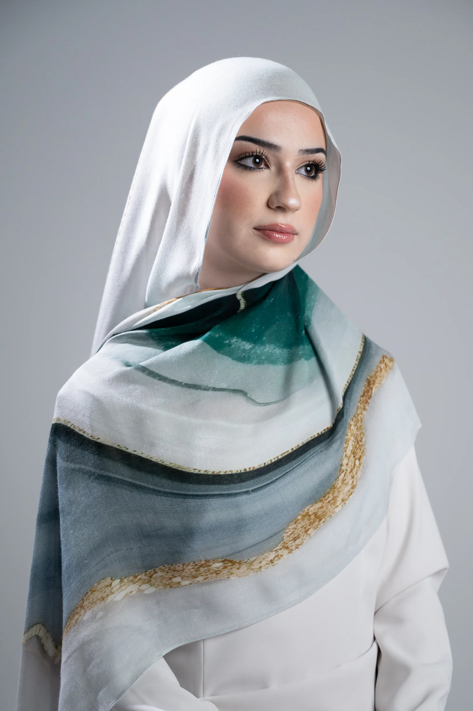 Watermark Modal Shawls - Shades of Dark Green - Image 5