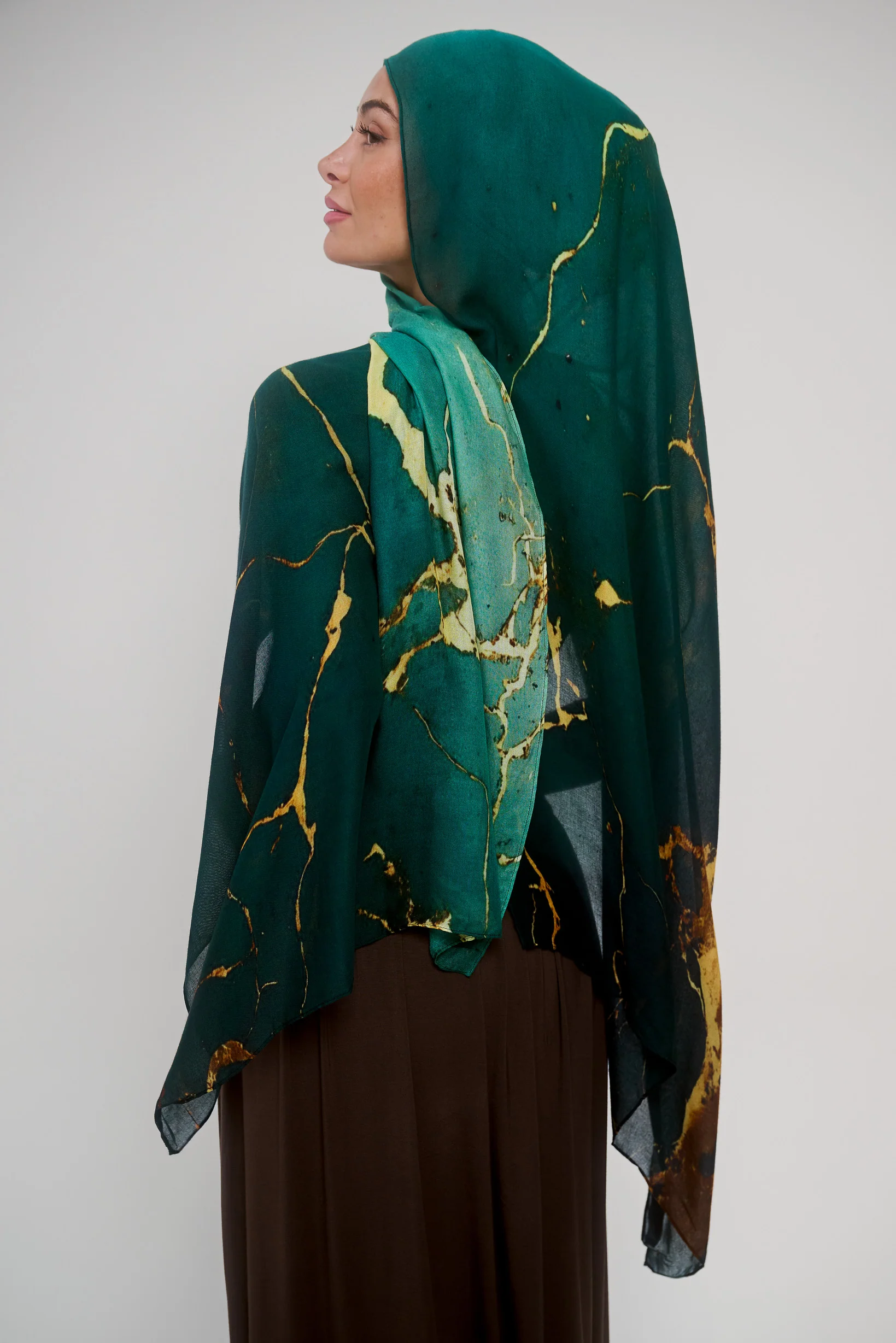 Watermark Modal Shawls - Shades of Dark Green - Image 9